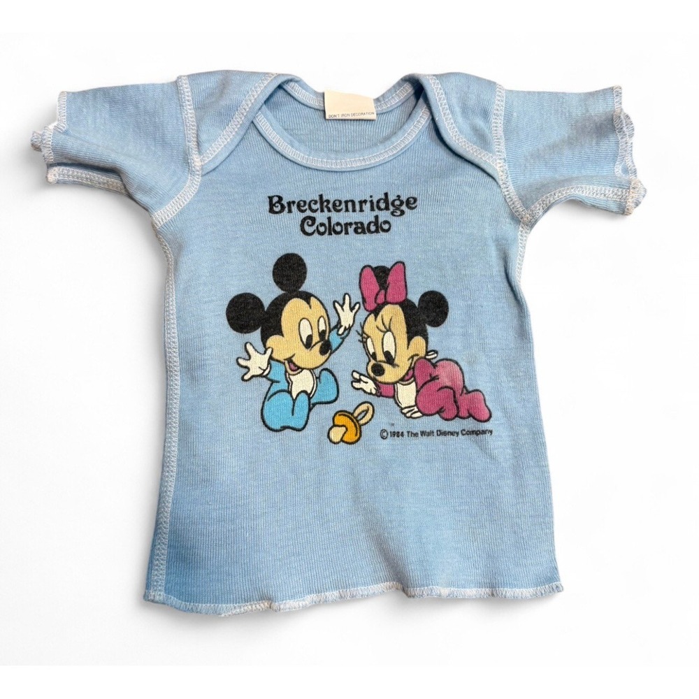 Vintage Disney Baby Mickey Minnie Breckenridge CO T-Shirt 6 Months 1984